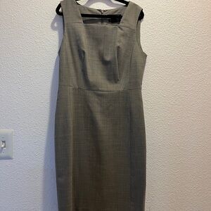 Banana Republic Tan Sheath Midi Dress with Square Neck for Work